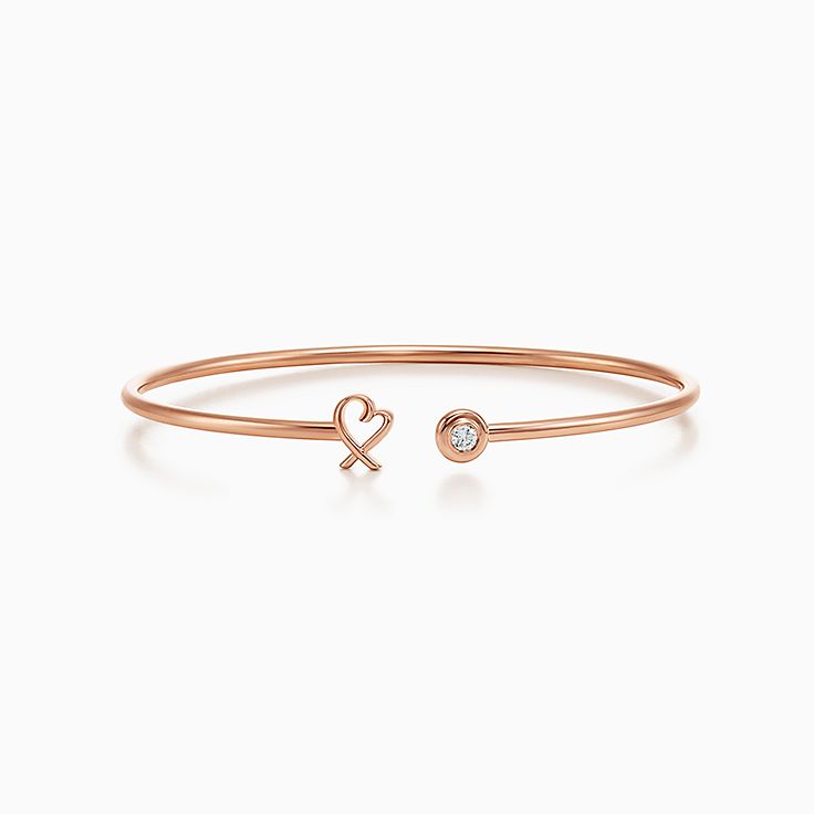 loving heart wire bracelet in 18k rose 