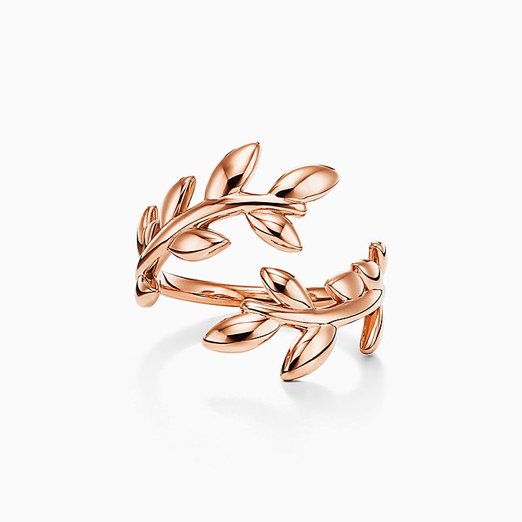 Paloma Picasso® Olive Leaf Bypass Ring in Rose Gold | Tiffany & Co.