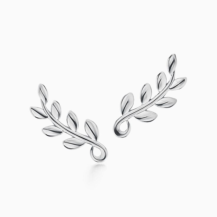 Paloma Picasso® Olive Leaf climber earrings in sterling silver