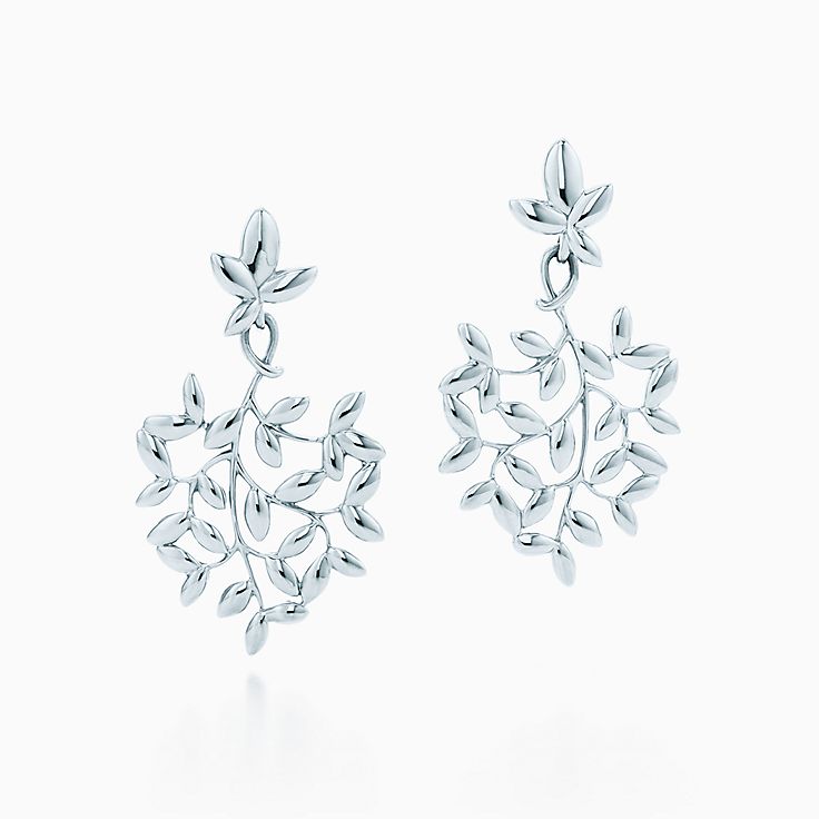 paloma picasso olive leaf drop earrings