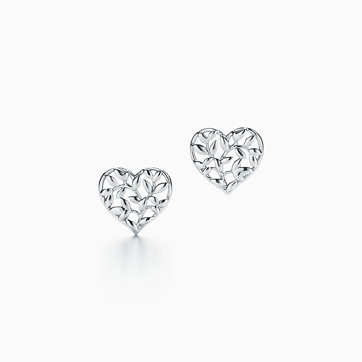 Paloma Picasso® Olive Leaf heart earrings in sterling silver