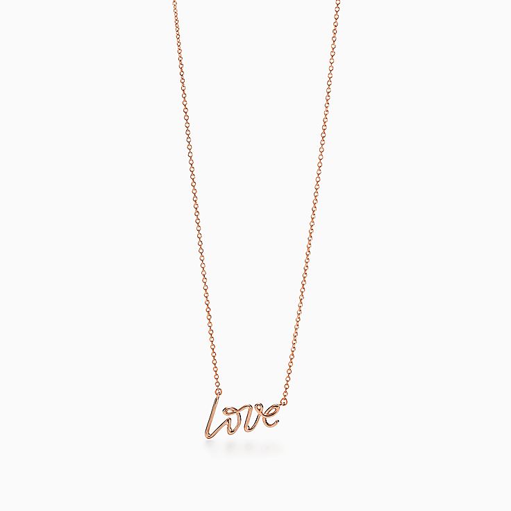 gold love pendant necklace