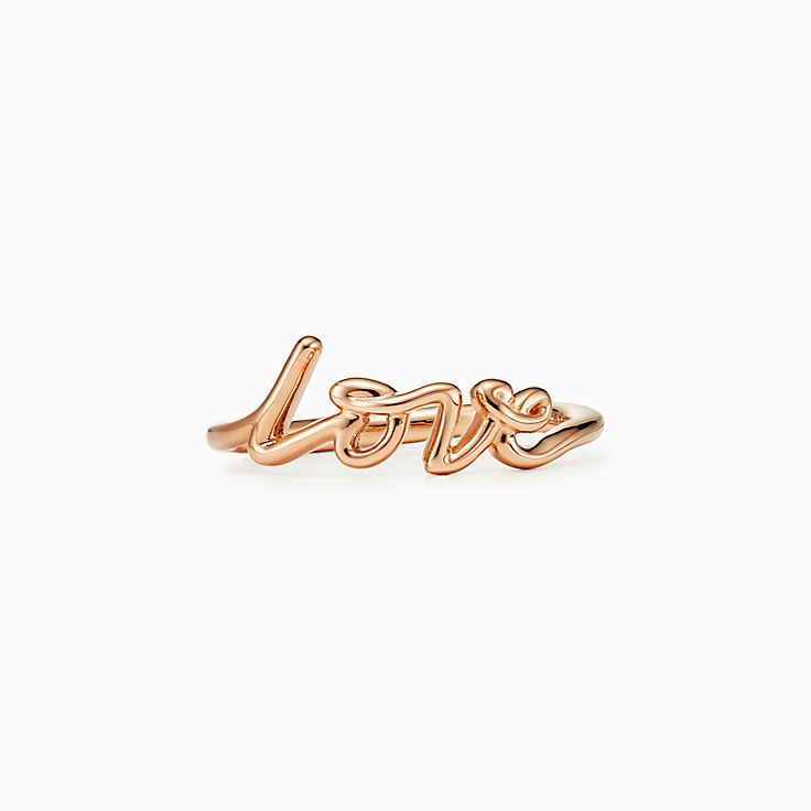 ☆nff☆ prowl love ringblack 4603211 Paloma's Graffiti Love Ring in Rose Gold, Mini | Tiffany