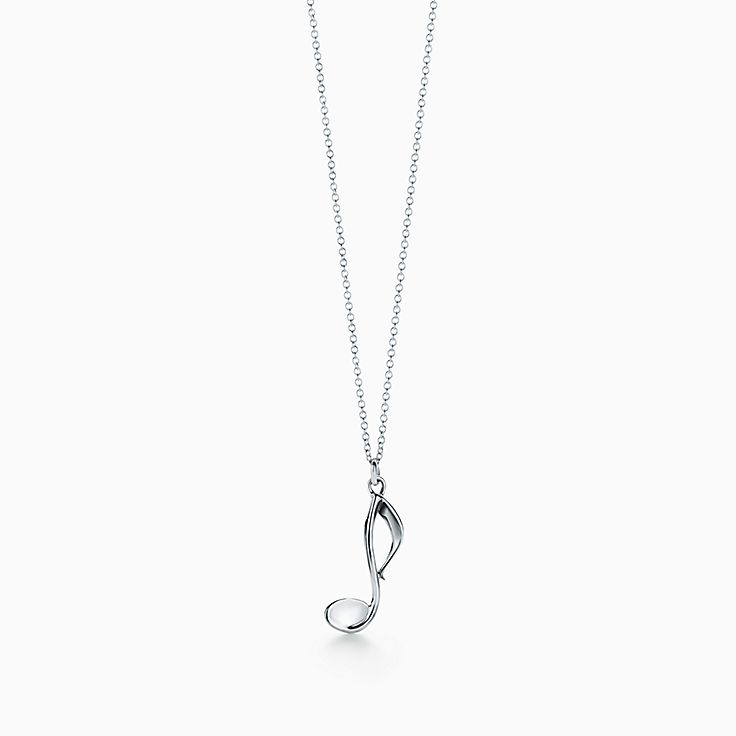 diamond music note pendant