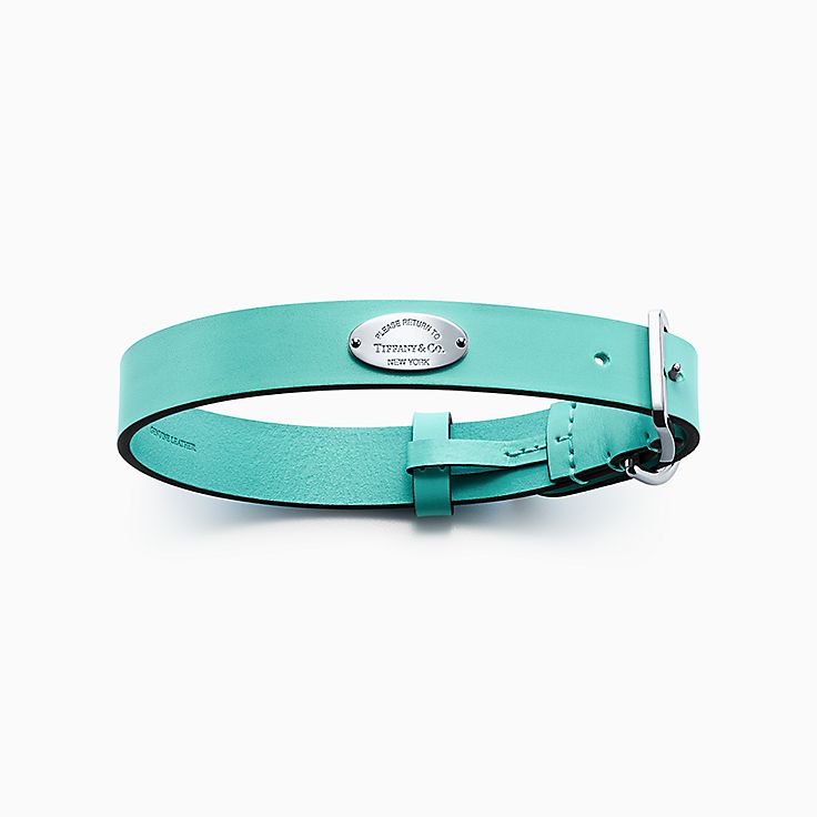 Pet collar in Tiffany Blue® leather, large. | Tiffany & Co.