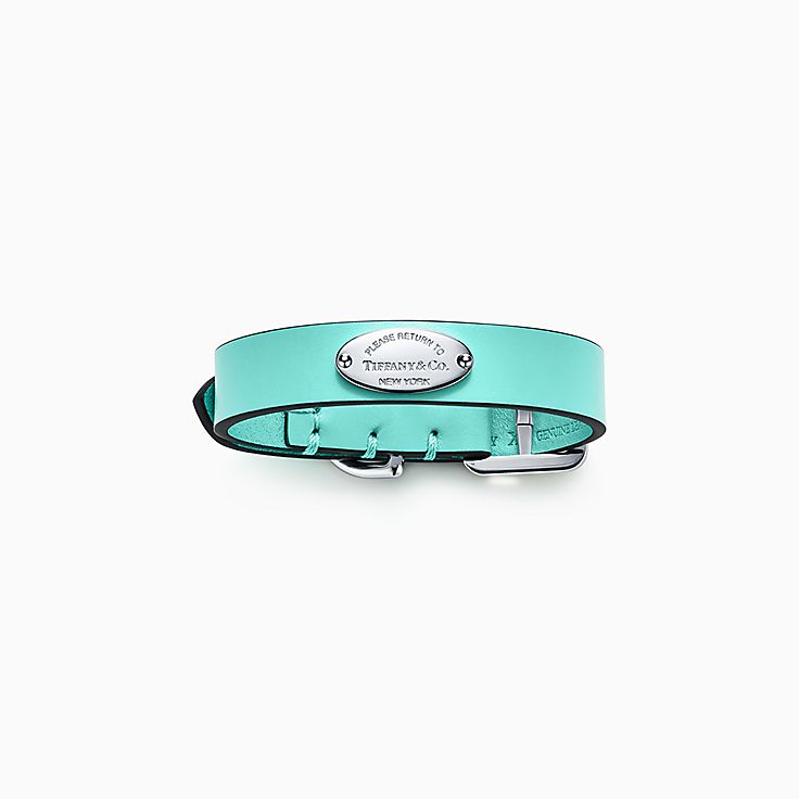 Pet collar in Tiffany Blue® leather 