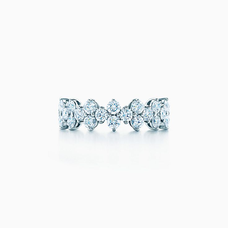 プラチナ レディース ウェディング バンドリング Tiffany Co