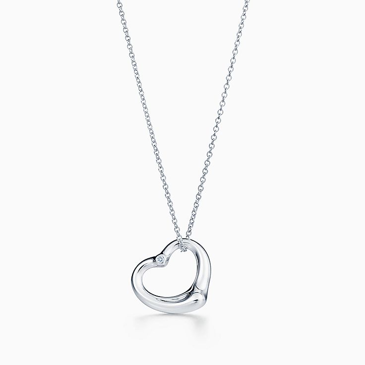tiffany silver heart necklace price