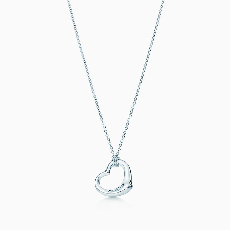 tiffany & co elsa peretti open heart pendant