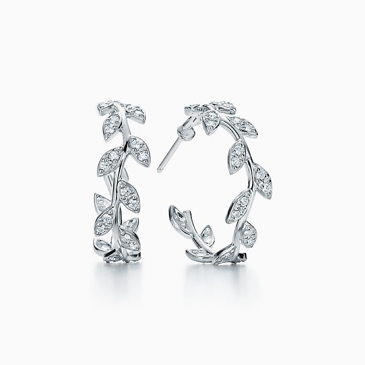 tiffany and co white gold earrings