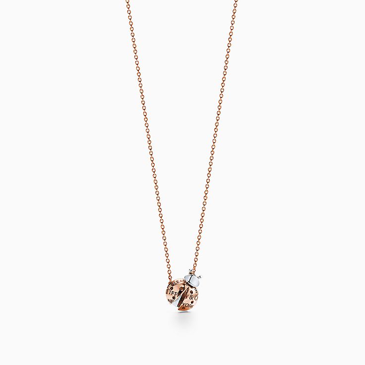 Return to Tiffany® Love Bugs:Ladybug Pendant in 18k Rose Gold and Sterling Silver