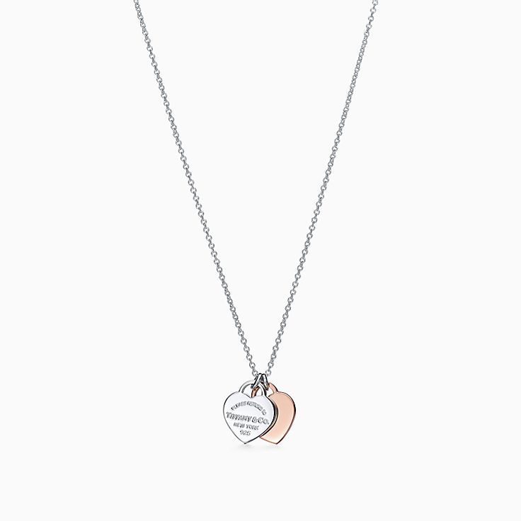tiffany silver and rose gold necklace