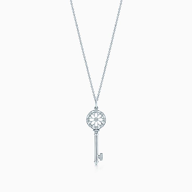 tiffany floral key pendant