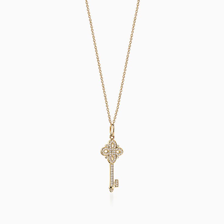 tiffany and co gold key necklace