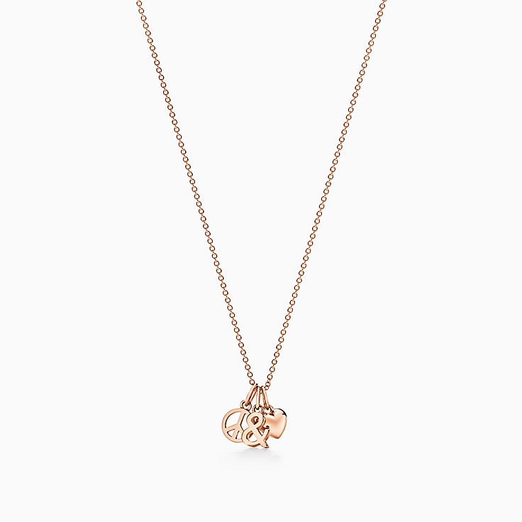 Tiffany & Love:Peace and Love Pendant in 18k Rose Gold