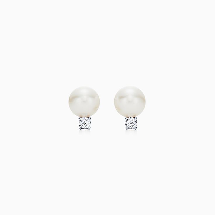 tiffany & co white gold stud earrings