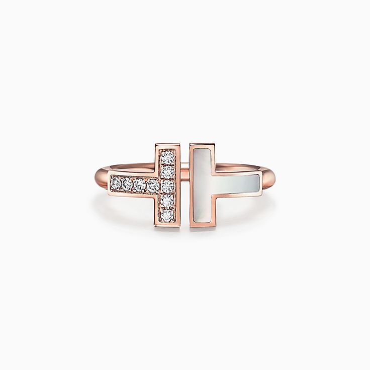 tiffany t mother of pearls wire rings