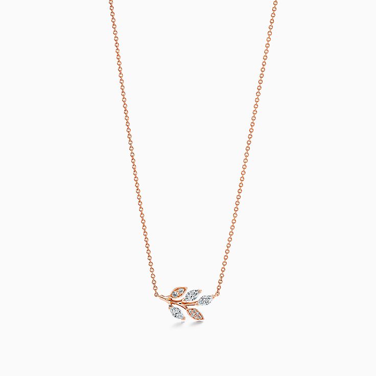Tiffany Victoria®:Diamond Branch Pendant in 18k Rose Gold