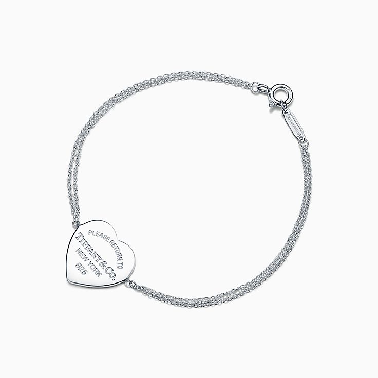 tiffany double chain heart bracelet