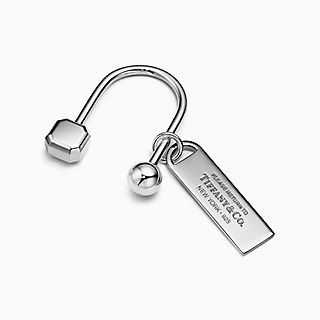 Return to Tiffany™:長方形吊飾螺旋珠鑰匙圈