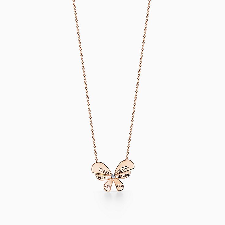 tiffany butterfly necklace silver