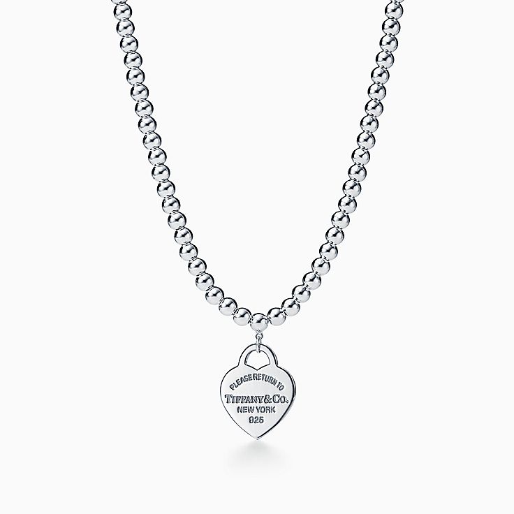 Return to Tiffany™ small heart tag in sterling silver on a bead