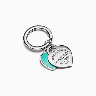 Return to Tiffany™:Double  Heart Tag Key Ring
