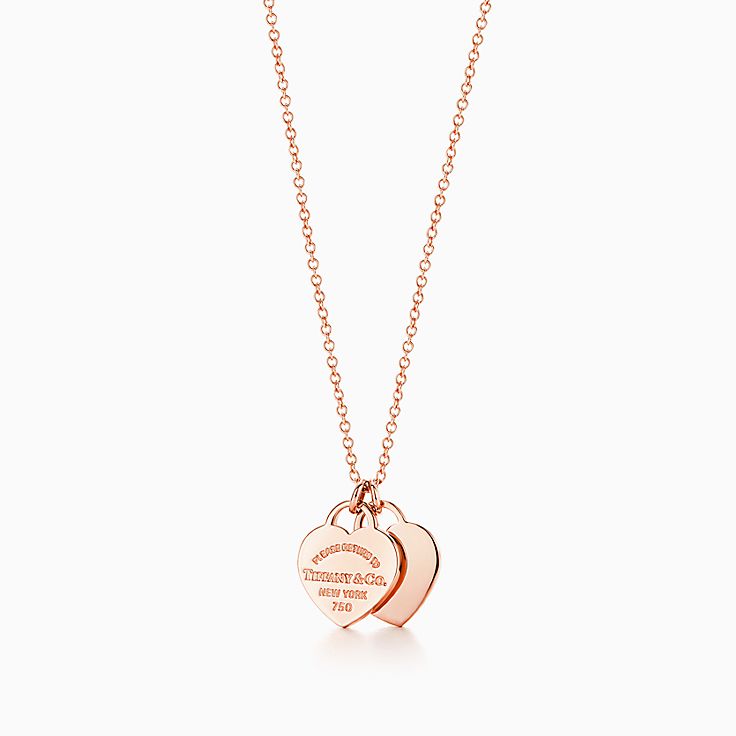 Tiffany & Co 18K Yellow Gold Heart Tag Choker Necklace 16