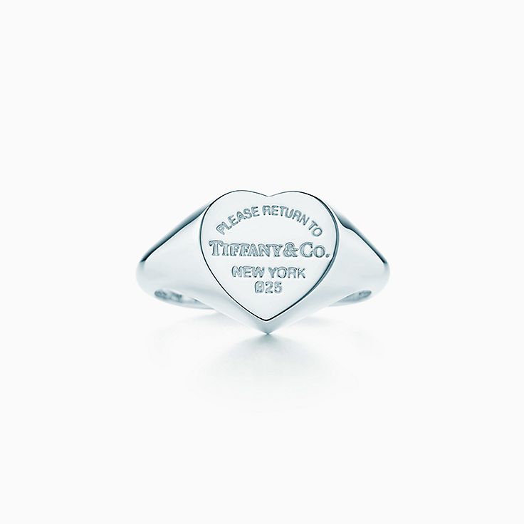 Tiffany® Heart Signet Ring in Silver 