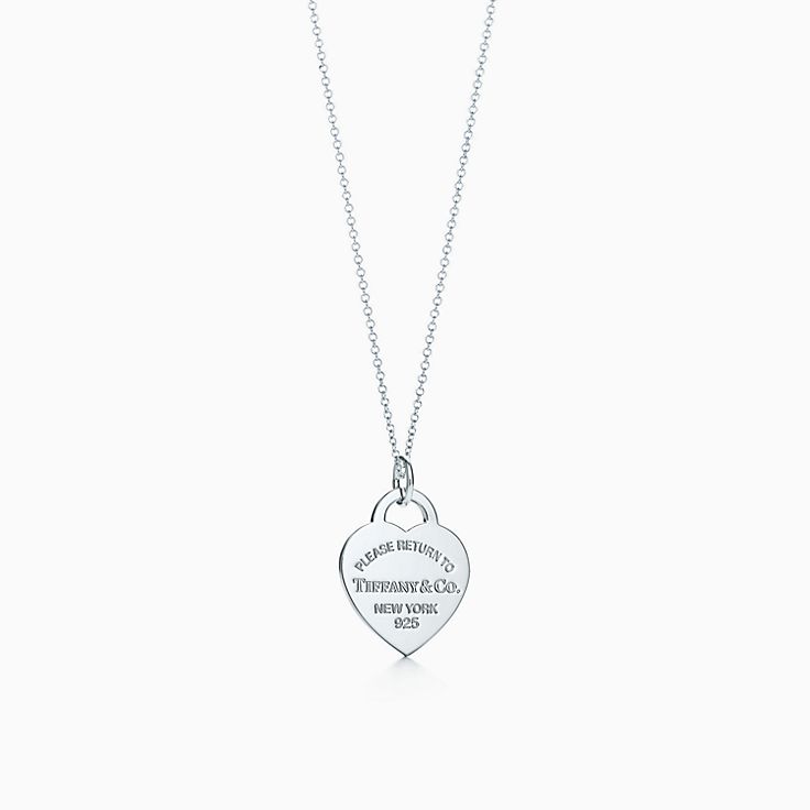 Return to Tiffany™ heart tag charm in sterling silver on a chain 