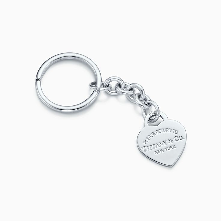 Tiffany & Co Heart Sterling Silver 925 Oval Globe Tag KeyChain Ring Accesorios Llaveros y lanyards Llaveros 