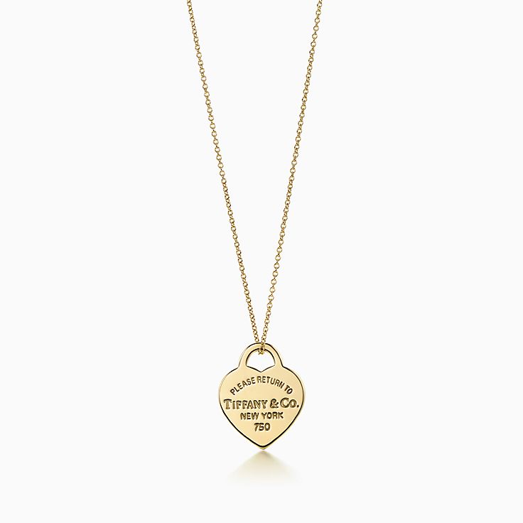 tiffany heart tag necklace gold