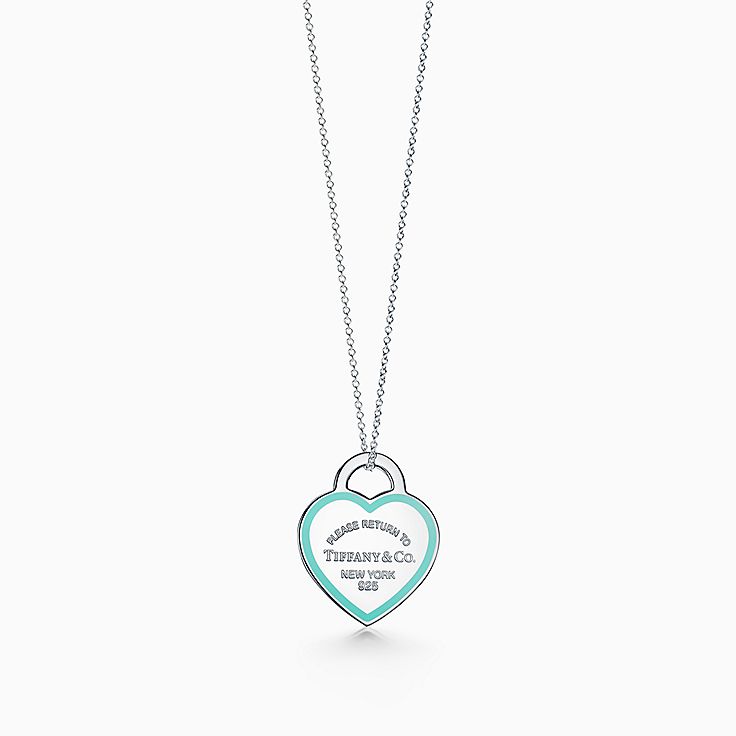 Return To Tiffany Heart Tag Pendant In Sterling Silver With Enamel Finish Co - Tiffany Turquoise Heart Pendant Return To Tiffany Heart Tag Pendant In Sterling Silver With Enamel Finish Co - Tiffany Turquoise Heart Pendant