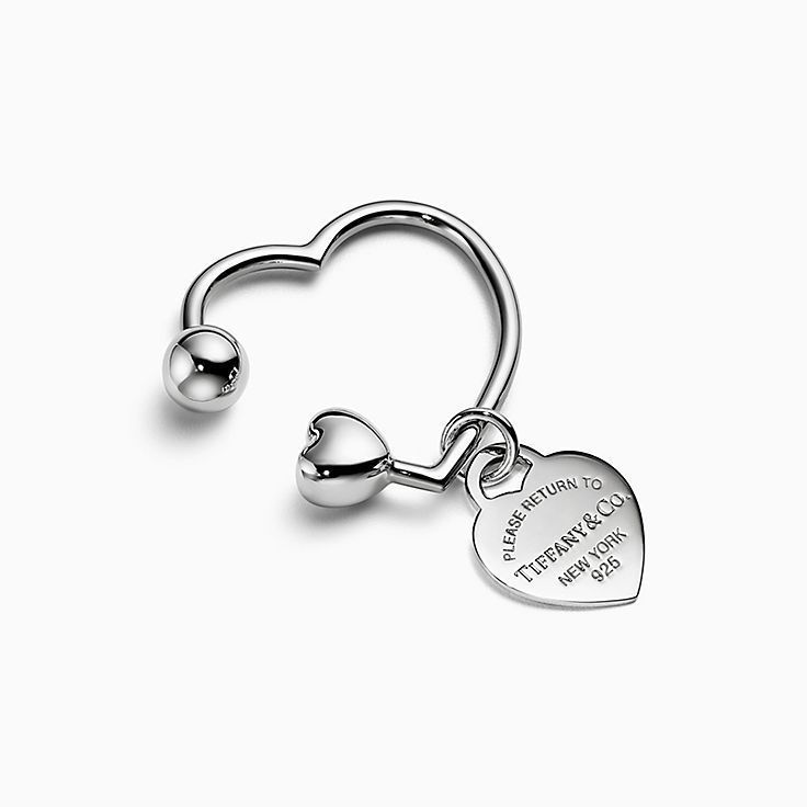 Return to Tiffany™ Heart Tag Screwball Keyring in Sterling Silver 