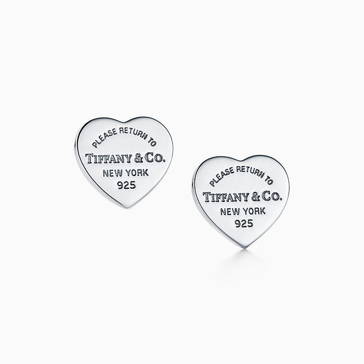 Return to Tiffany® Heart Tag Stud Earrings in Silver, Mini 