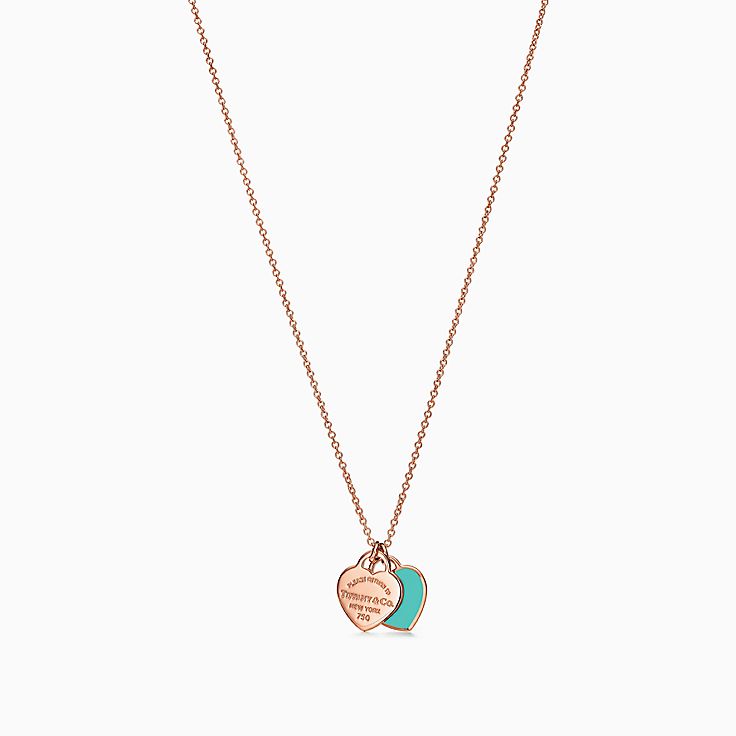 Return To Tiffany Mini Double Heart Tag Pendant In 18k Rose Gold Co - Tiffany Double Heart Tag Pendant Rose Gold Return To Tiffany Mini Double Heart Tag Pendant In 18k Rose Gold Co - Tiffany Double Heart Tag Pendant Rose Gold