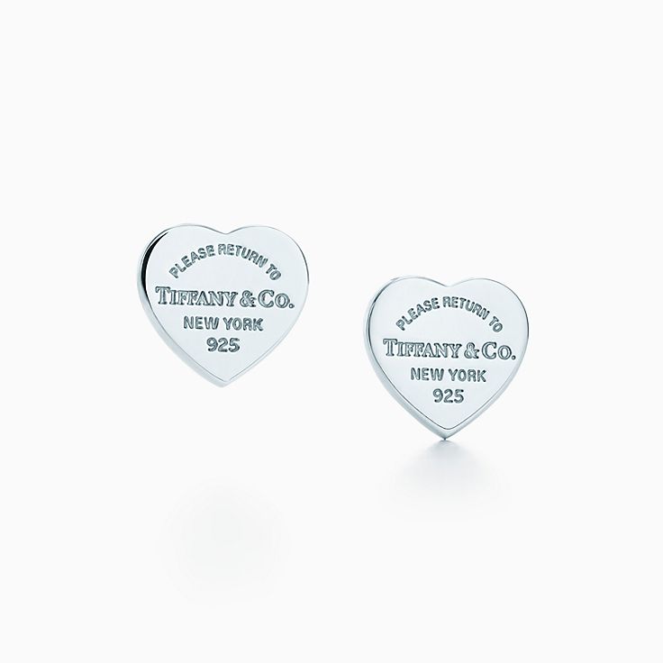 Return To Tiffany Mini Heart Tag Earrings In Sterling Return To Tiffany Mini Heart Tag Earrings In Sterling