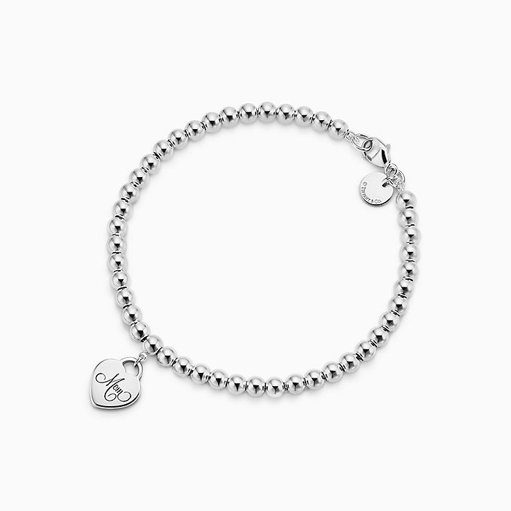 Return to Tiffany Mom Heart Tag Bracelet in Silver Mini Size Large