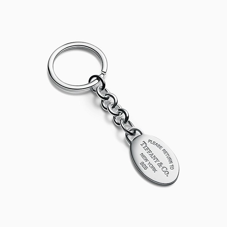 Return to Tiffany™ Oval Tag Dangle Key Ring in Sterling Silver
