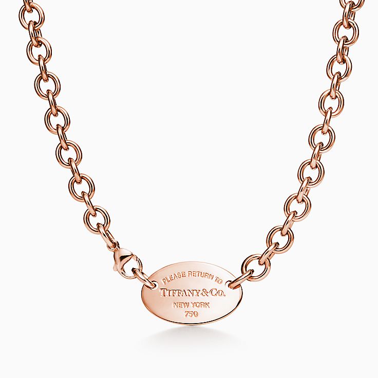 Return to Tiffany® oval tag necklace in 