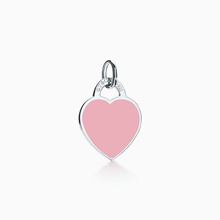 Tiffany & Co Pink Sapphire Heart Tag 18K 750 Yellow Gold Pendant 18
