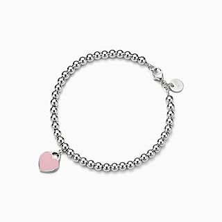 Return to Tiffany™:Pink Mini Heart Bead Bracelet