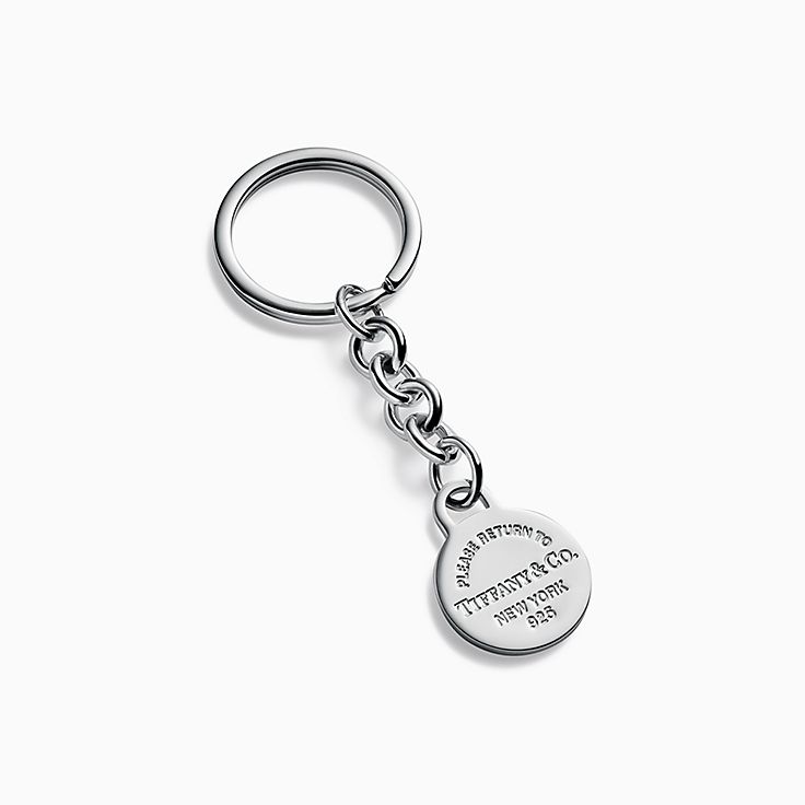 Return to Tiffany Round Tag Dangle Key Ring in Sterling Silver
