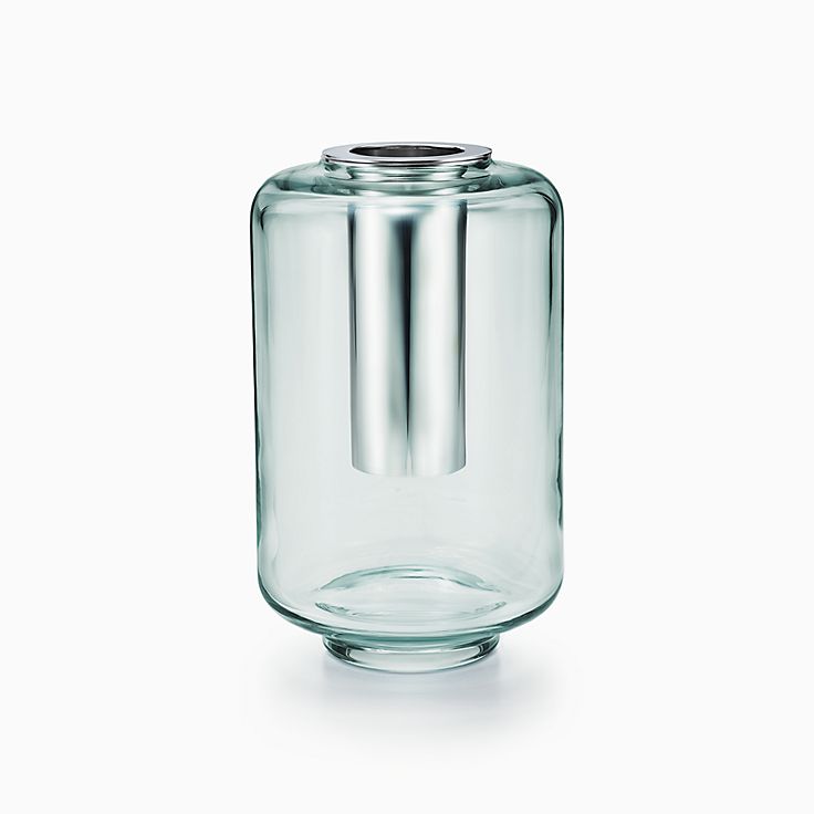 Seguso Vetri d'Arte vase in mouth-blown glass with a sterling
