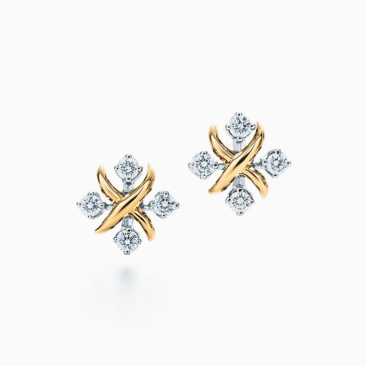 ブランド一覧 | ワールド オンラインストア Tiffany by Stone Sixteen 黃金及鉑金鑲鑽石耳環| Co. & Tiffany 工芸品