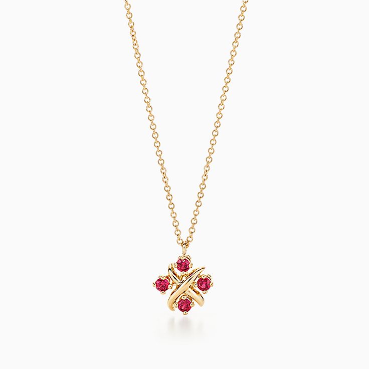 Tiffany TASCHEN/ティファニー　タッツェン Sixteen Stone by Tiffany Pendant in Yellow Gold with Rubies