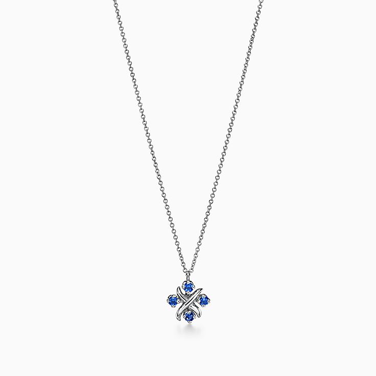 Sixteen Stone by Tiffany Pendant in Platinum with Sapphires
