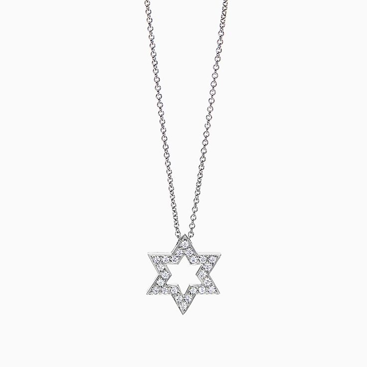 18k Yellow Gold Tiffany and Co star of David Pendant W/diamonds and Chain -  Etsy