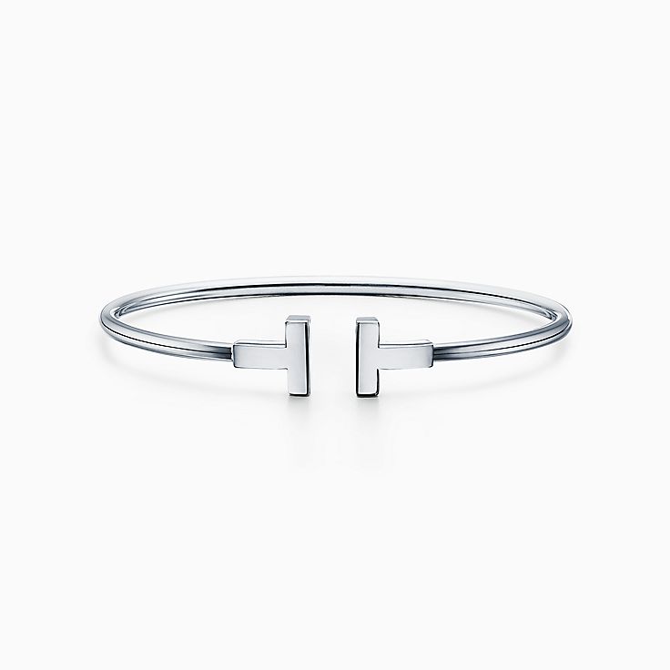 ティファニー T ワイヤー ブレスレット ミディアム 18k ホワイトゴールド Tiffany Co