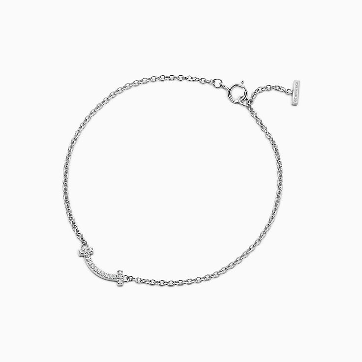 ティファニー T スマイル ブレスレット ミニ ダイヤモンド 18k ホワイトゴールド Tiffany Co